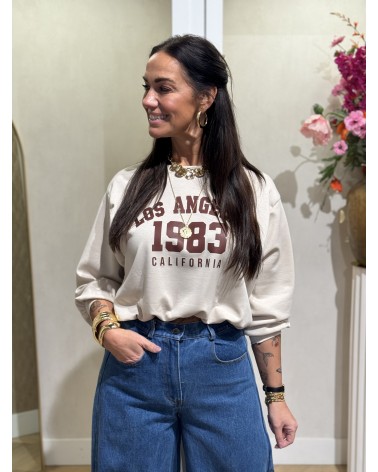 Trui Los Angeles Cropped Beige