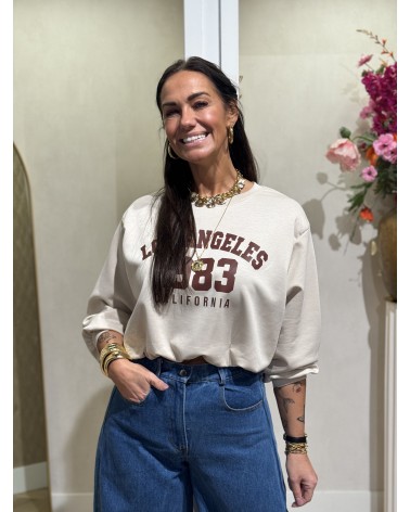 Trui Los Angeles Cropped Beige