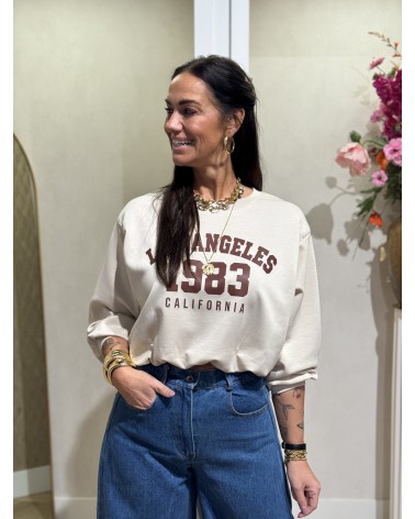 Trui Los Angeles Cropped Beige