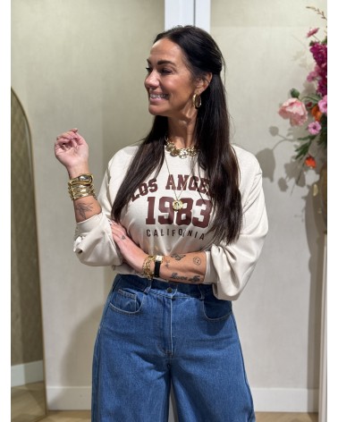 Trui Los Angeles Cropped Beige