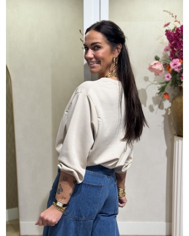 Trui Los Angeles Cropped Beige