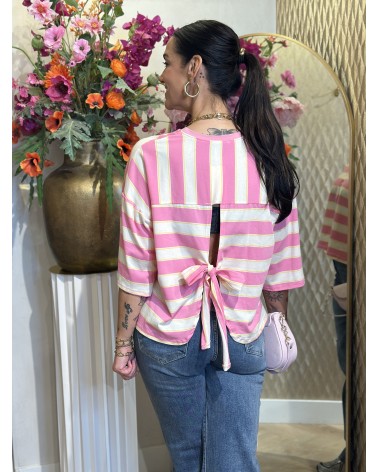 T-Shirt Bow Roze
