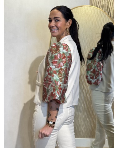 Blazer Short Flower Rood