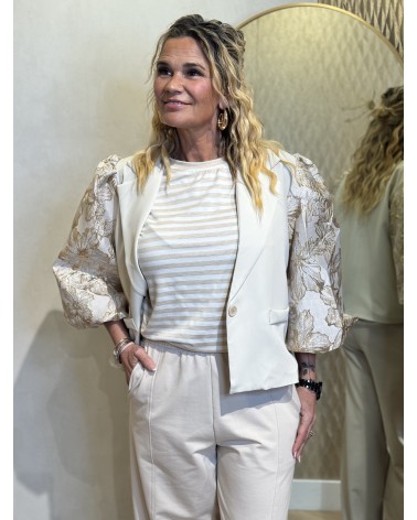 Blazer Short Flower Zand