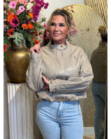 Jacket Leatherlook Mabel Taupe