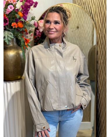 Jacket Leatherlook Mabel Taupe