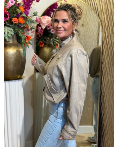 Jacket Leatherlook Mabel Taupe