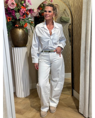 Blouse Fashion Wit Groen