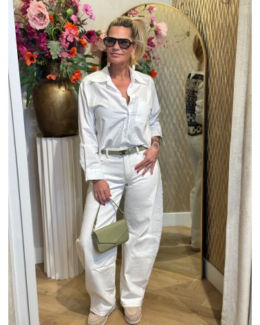 Blouse Fashion Wit Groen