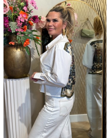 Blouse Fashion Wit Groen