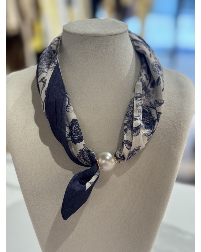 Sjaaltje Pearl Blauw/Wit
