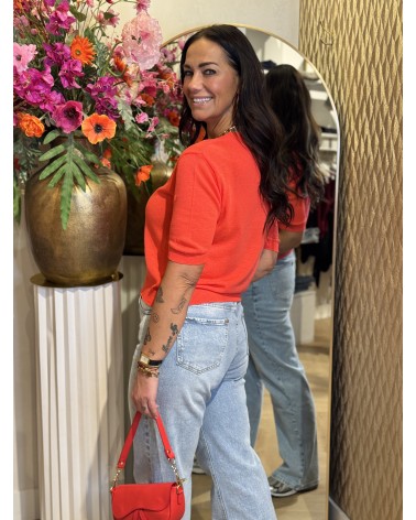 Top Merel Neon Rood