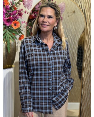 Blouse Lisa Blauw Bruin
