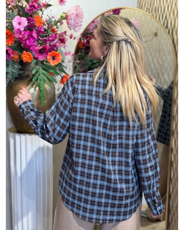 Blouse Lisa Blauw Bruin