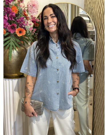 Blouse Bow Denim