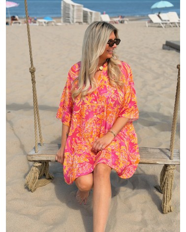 Jurk Vespera Roze Oranje