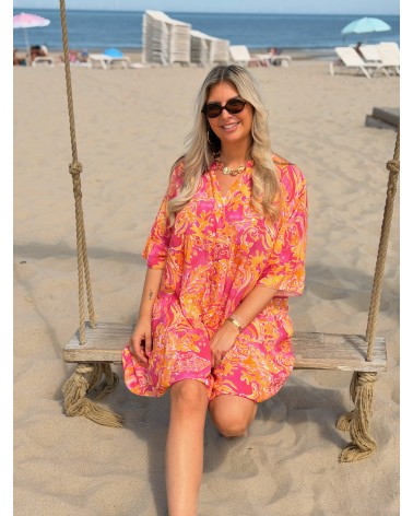 Jurk Vespera Roze Oranje