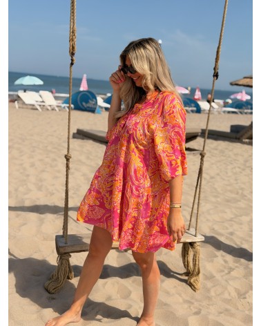 Jurk Vespera Roze Oranje