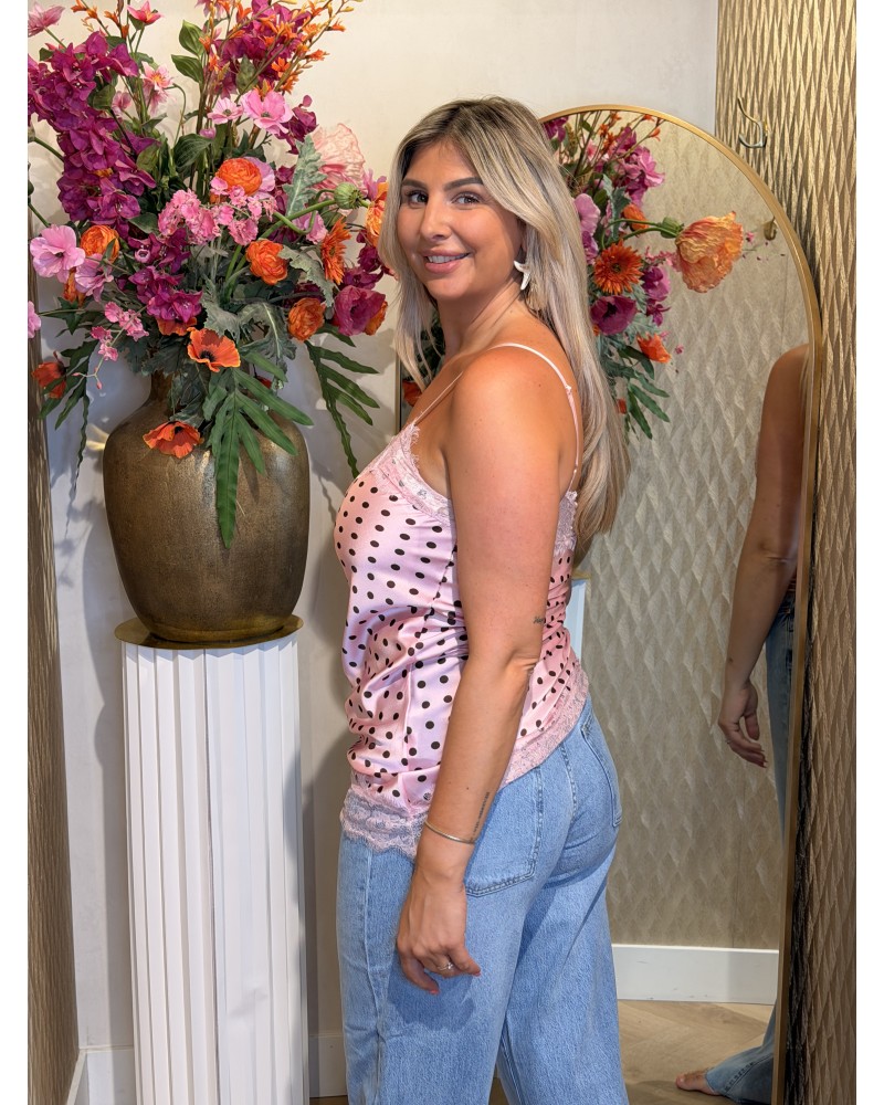 Top Silky Dots Roze