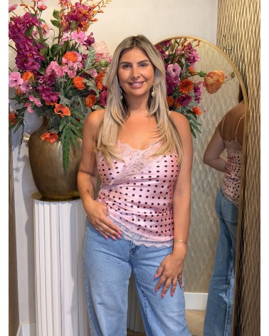 Top Silky Dots Roze
