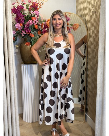 Jurk Elara Big Dots Bruin