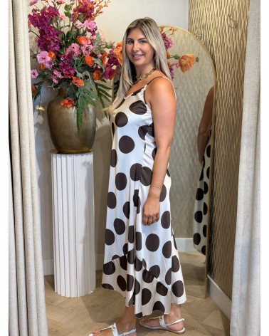 Jurk Elara Big Dots Bruin