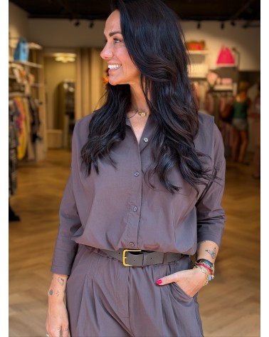 Blouse Isadee Driekwart Mouw Bruin