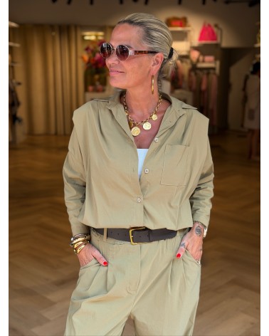 Blouse Isadee Driekwart Mouw Kaki Groen