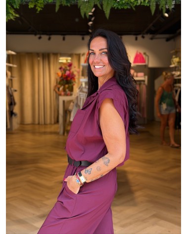 Blouse Isadee Korte Mouw Bordeaux