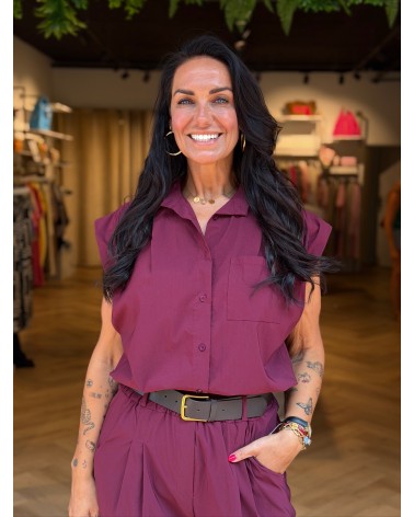Blouse Isadee Korte Mouw Bordeaux