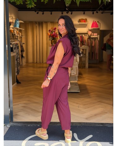 Blouse Isadee Korte Mouw Bordeaux