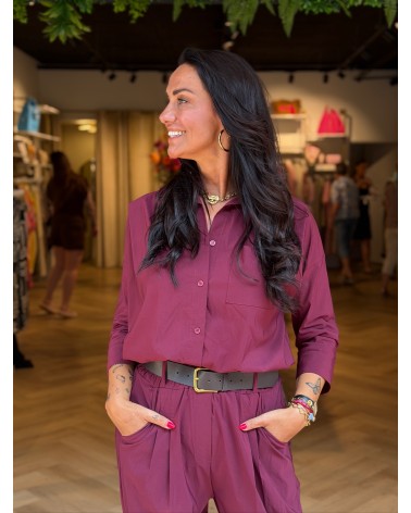Blouse Isadee Driekwart Mouw Bordeaux