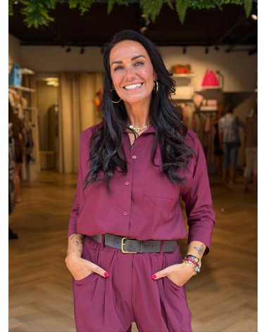Blouse Isadee Driekwart Mouw Bordeaux