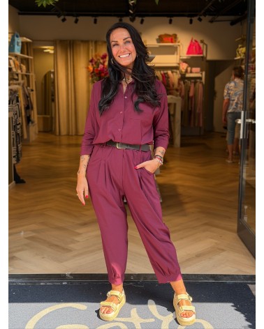 Blouse Isadee Driekwart Mouw Bordeaux