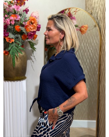 Blouse Amber Navy Blauw