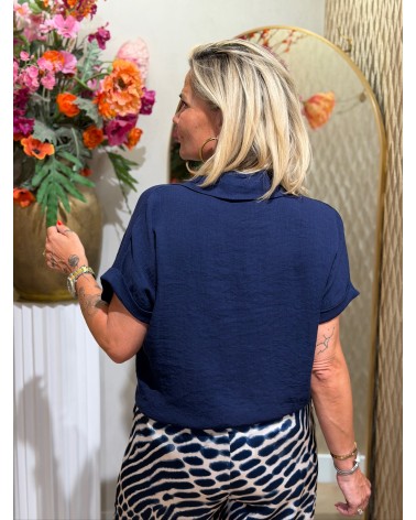 Blouse Amber Navy Blauw