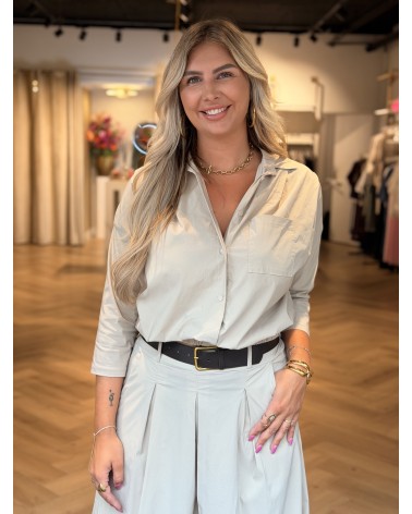 Blouse Isadee Driekwart Mouw Beige