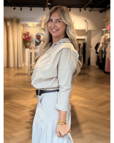 Blouse Isadee Driekwart Mouw Beige