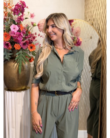 Blouse Isadee Driekwart Mouw Leger Groen