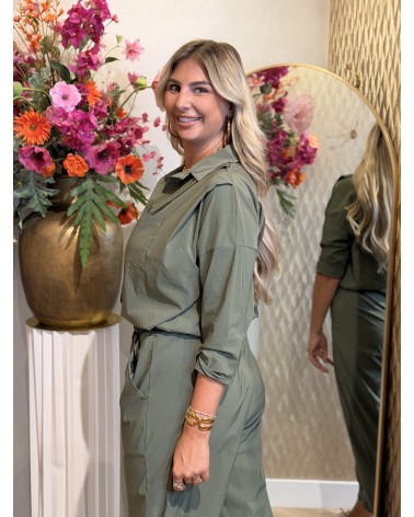 Blouse Isadee Driekwart Mouw Leger Groen