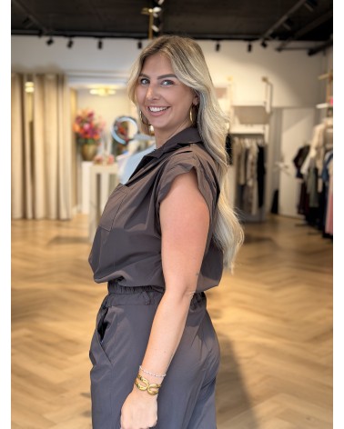 Blouse Isadee Korte Mouw Bruin