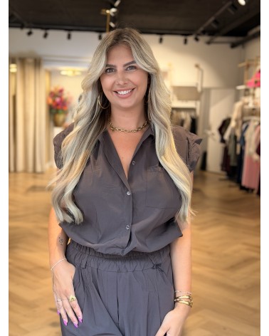 Blouse Isadee Korte Mouw Bruin