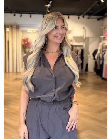 Blouse Isadee Korte Mouw Bruin