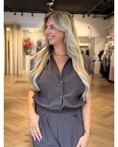 Blouse Isadee Korte Mouw Bruin