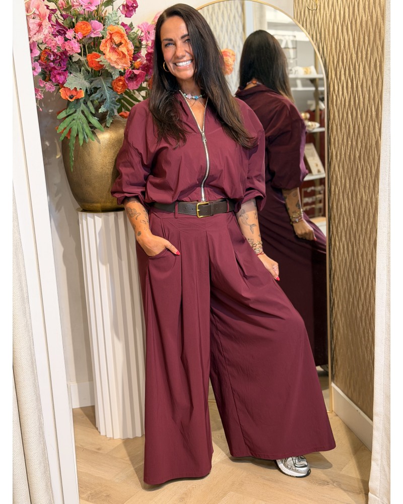 Broek Isadee Wide Leg Bordeaux