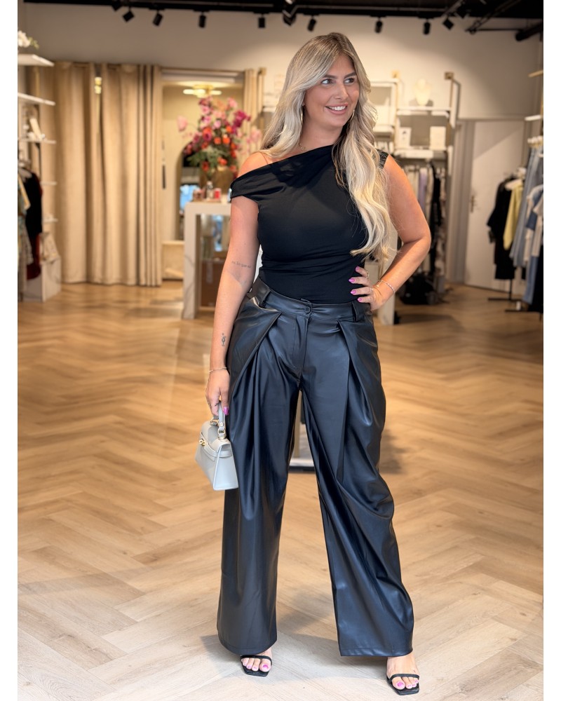 Broek Leatherlook Wide Leg
