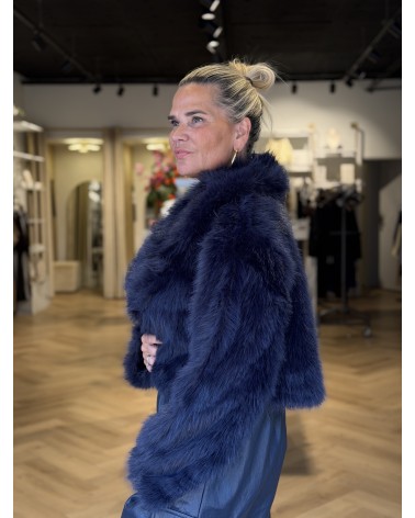 Jas Furry Navy Blauw