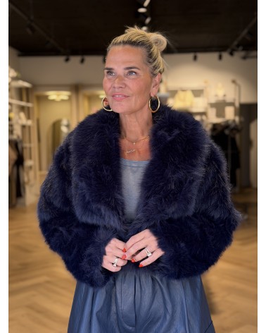 Jas Furry Navy Blauw