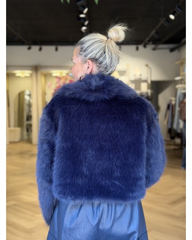 Jas Furry Navy Blauw