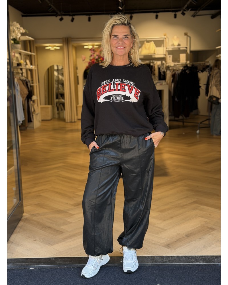 Broek Leatherlook Zwart